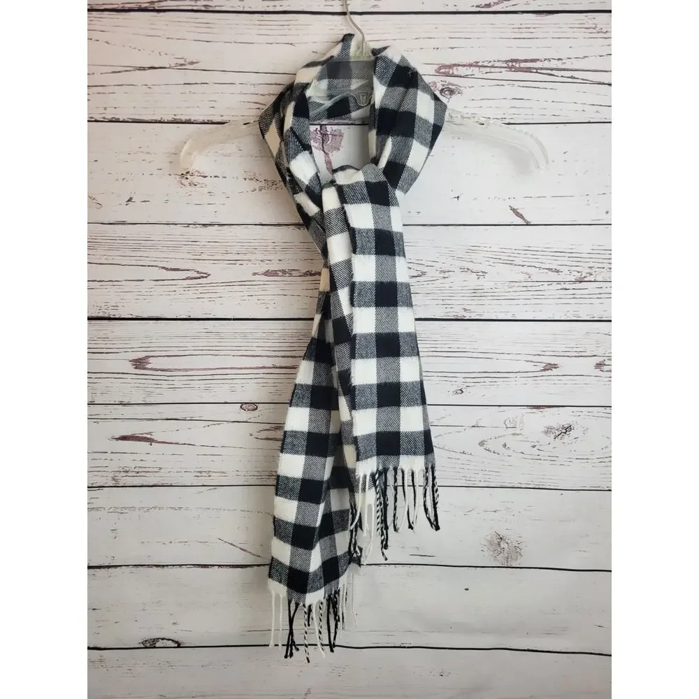 Black White Check Softer‎ Than Cashmere Fringe Winter Neck Warmer Scarf 64